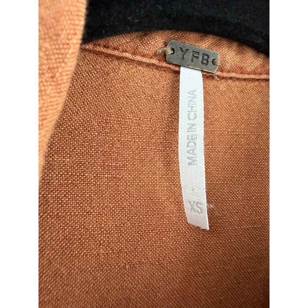 YFB Young Fabulous & Broke Jumpsuit Womens XS Rust Linen Utility Safari Core - Picture 8 of 13